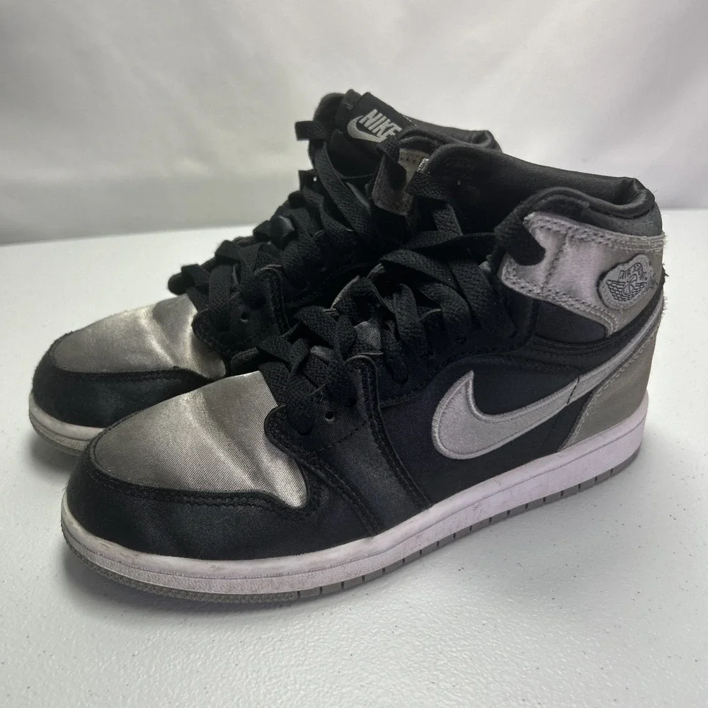 Nike Air Jordan 1 Retro High OG PS Satin Shadow Size 2.5Y Black Grey FD5304-010